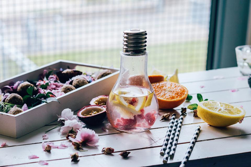 Infusiones de frutas y verduras con agua