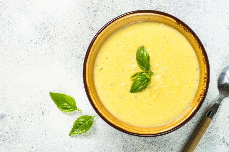 Healthy Christmas menu cream zucchini